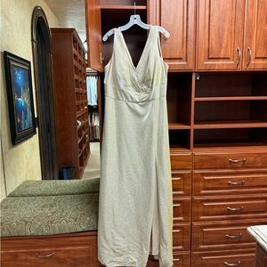 Oleg Cassini Metallic Champagne Dress